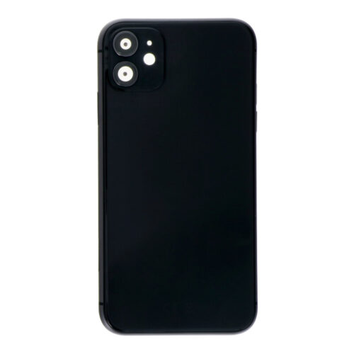Middle Frame + Battery Door + Back Camera Lens and Bezel + Side Buttons + SIM Card Tray with Speaker Anti-Dust Mesh+Mic Anti-Dust Mesh+Side Rails+Eject Pin for iPhone 11 European Version Black OEM