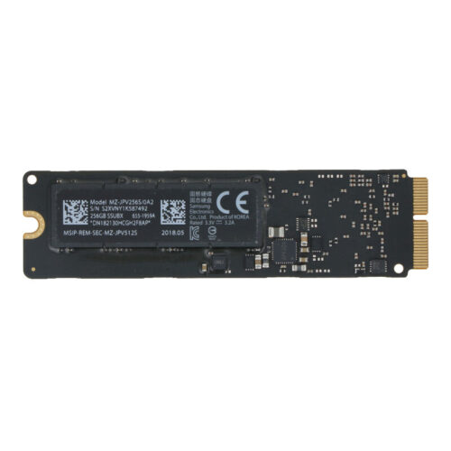 Solid State Hard Drive for Macbook Air 11.6" A1465/Macbook Air 13.3" A1466/Macbook Retina Pro 13.3" A1502/MacBook Retina Pro 15.4" A1398 2015-2017 Pulled 256GB