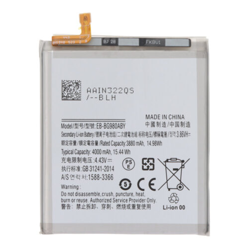 EB-BG980ABY/EB-BG981ABA 4000mAh Battery + Battery Adhesive for Samsung Galaxy S20/S20 5G/S20 5G UW G981 OEM without Logo