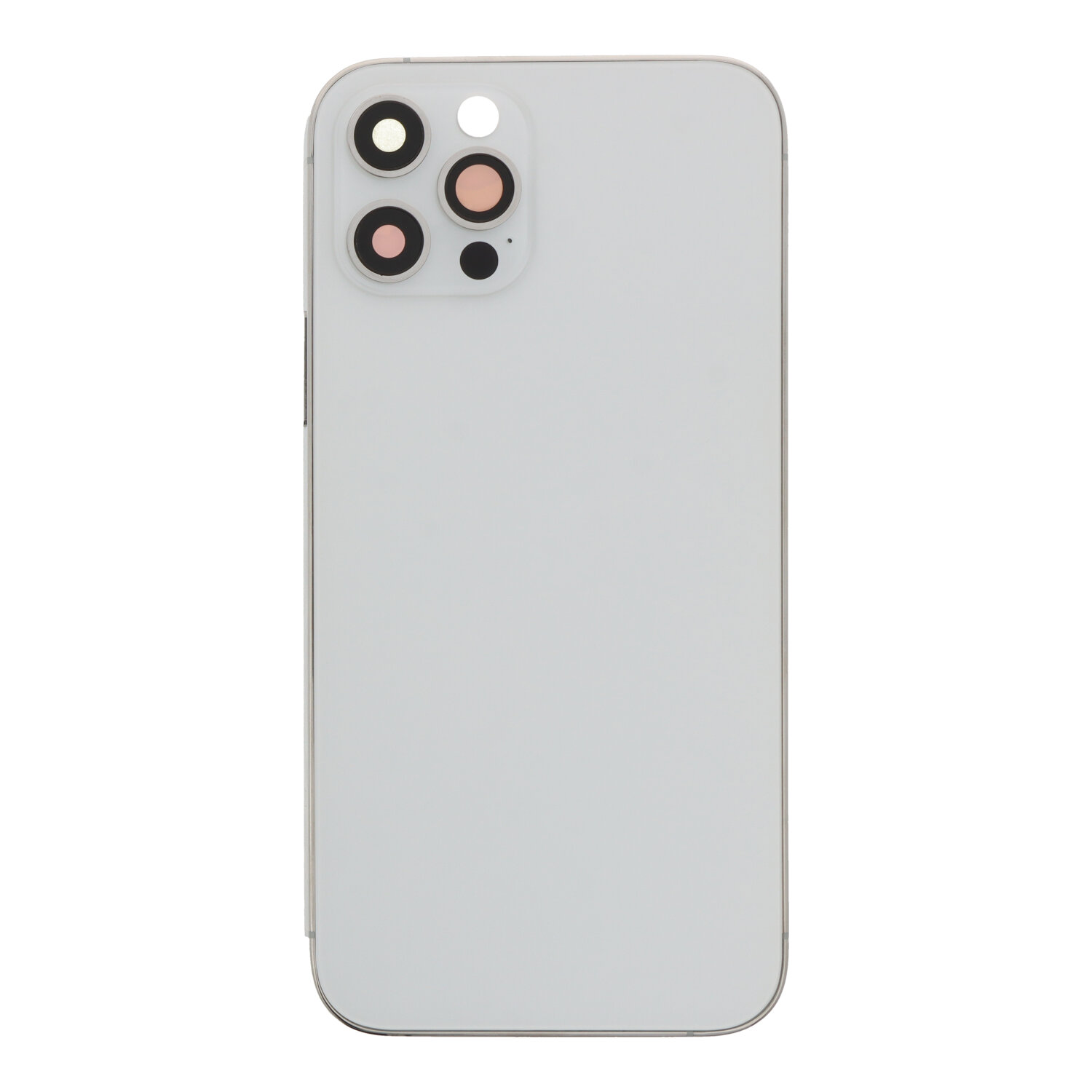 Middle Frame + Battery Door + Back Camera Lens and Bezel + Side Buttons + SIM Card Tray with Magnetism Ring+Speaker Anti-Dust Mesh+Mic Anti-Dust Mesh+Side Rails+Eject Pin for iPhone 12 Pro European Version White OEM