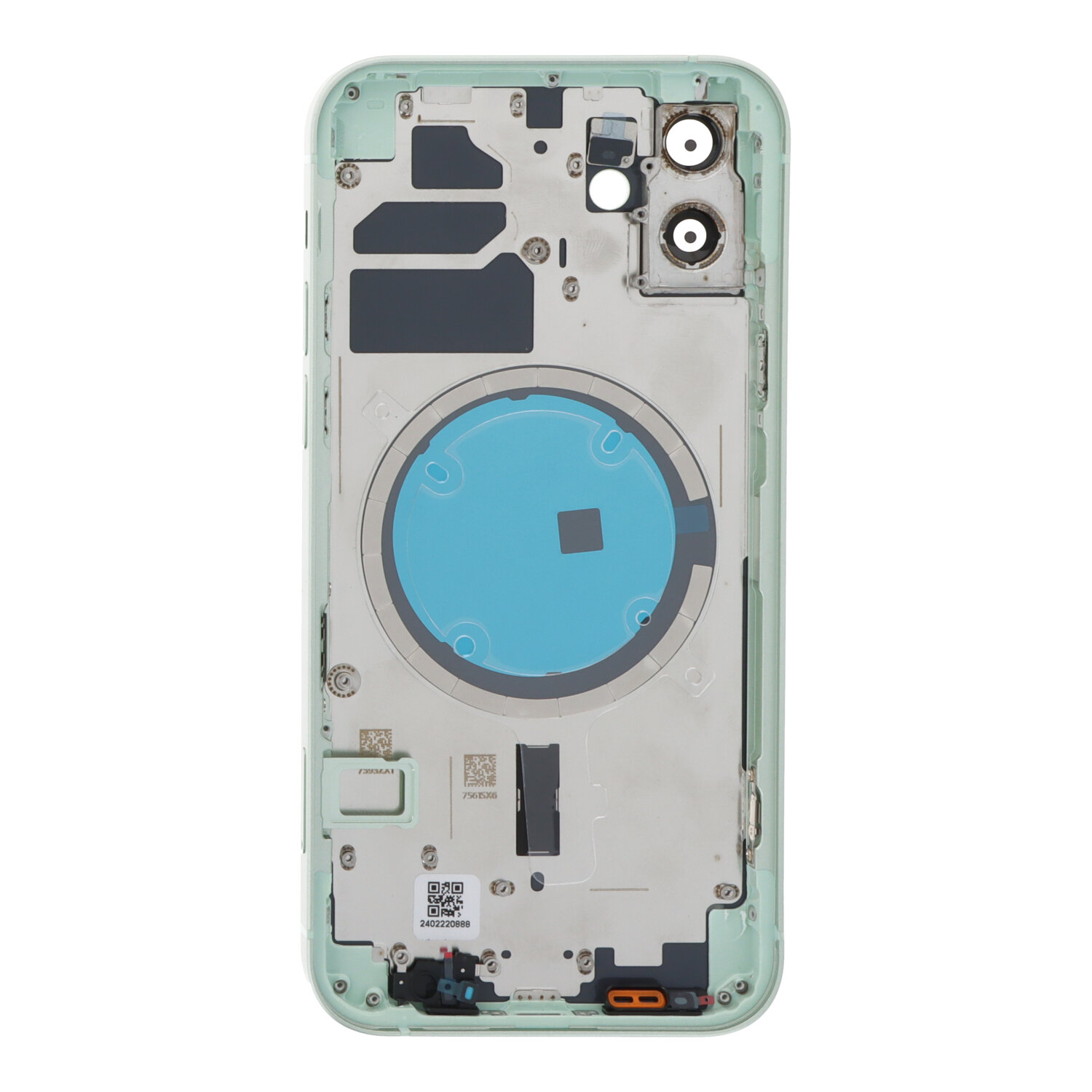 Middle Frame + Battery Door + Back Camera Lens and Bezel + Side Buttons + SIM Card Tray with Magnetism Ring+Speaker Anti-Dust Mesh+Mic Anti-Dust Mesh+Side Rails+Eject Pin for iPhone 12 European Version Green OEM