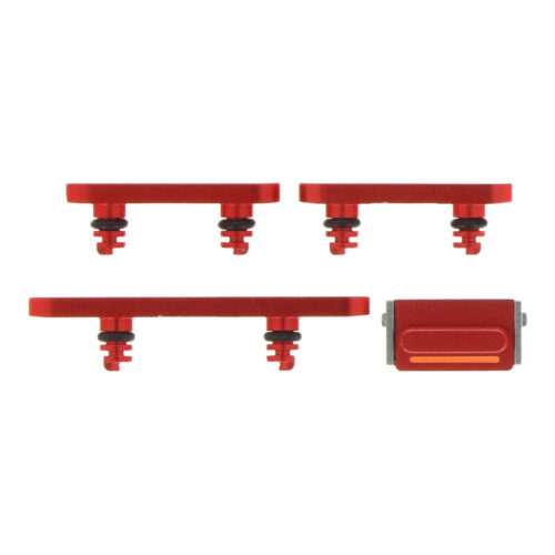 Power Volume Mute Buttons Keys Side Buttons for iPhone 13 6.1"/13 Mini 5.4" Red Premium 4pcs in one set