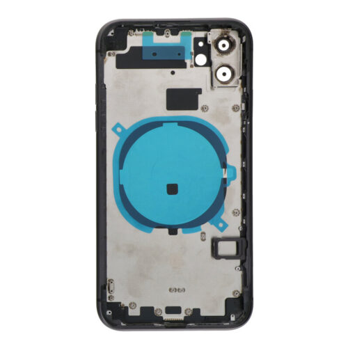Middle Frame + Battery Door + Back Camera Lens and Bezel + Side Buttons + SIM Card Tray with Speaker Anti-Dust Mesh+Mic Anti-Dust Mesh+Eject Pin for iPhone 11 European Version Black HQ