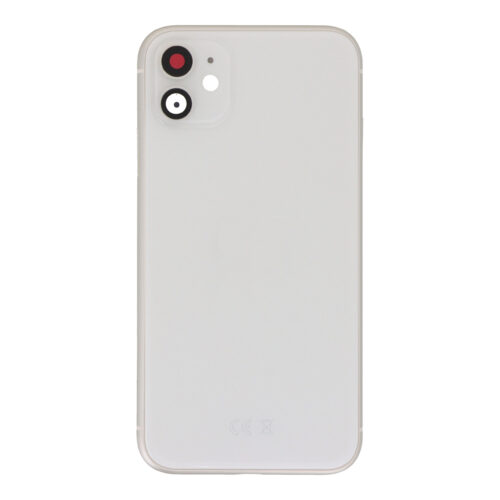 Middle Frame + Battery Door + Back Camera Lens and Bezel + Side Buttons + SIM Card Tray with Speaker Anti-Dust Mesh+Mic Anti-Dust Mesh+Eject Pin for iPhone 11 European Version White HQ
