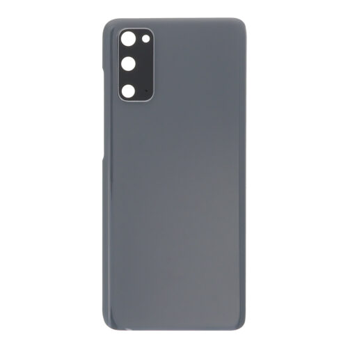 Battery Door + Battery Door Adhesive + Back Camera Lens and Bezel for Samsung Galaxy S20/S20 5G/S20 5G UW G981 Gray without Logo HQ