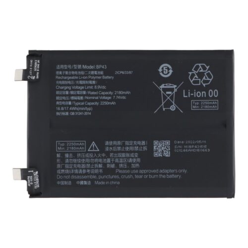 BP43 4500mAh Battery + Battery Adhesive for Xiaomi Mix 4 OEM without Logo