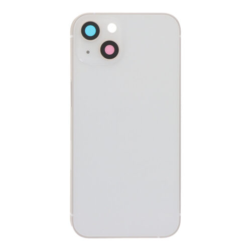 Middle Frame + Battery Door + Back Camera Lens and Bezel + Side Buttons + SIM Card Tray with Magnetism Ring+Speaker Anti-Dust Mesh+Mic Anti-Dust Mesh+Eject Pin for iPhone 13 6.1" USA Version White OEM