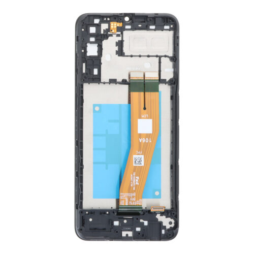 Screen Replacement With Frame for Samsung Galaxy A04e Black Premium(Third Party Glued)