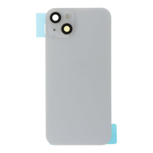 Battery Door + Back Camera Lens and Bezel with Magnetism Ring+Metal Plate+Wireless Charger Chip+Flash Light for iPhone 14 Plus White OEM