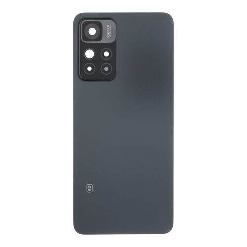 Battery Door + Battery Door Adhesive + Back Camera Lens and Bezel for Xiaomi Redmi Note 11 Pro+ 5G Black Premium