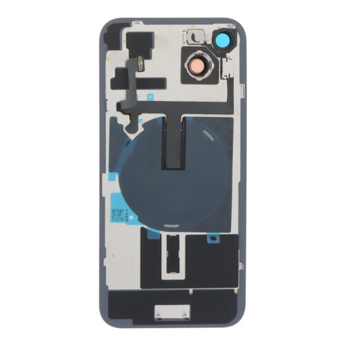 Battery Door + Back Camera Lens and Bezel with Magnetism Ring+Metal Plate+Wireless Charger Chip+Flash Light for iPhone 15 Plus Pink OEM