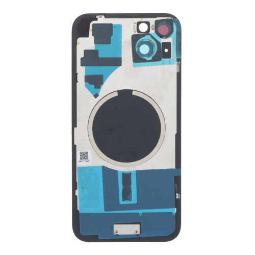 Battery Door + Back Camera Lens and Bezel with Magnetism Ring+Metal Plate for iPhone 15 Plus Black OEM