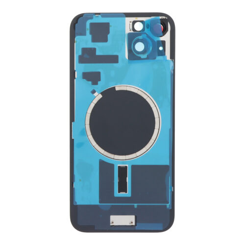 Battery Door + Back Camera Lens and Bezel with Magnetism Ring+Metal Plate for iPhone 15 Plus Yellow OEM