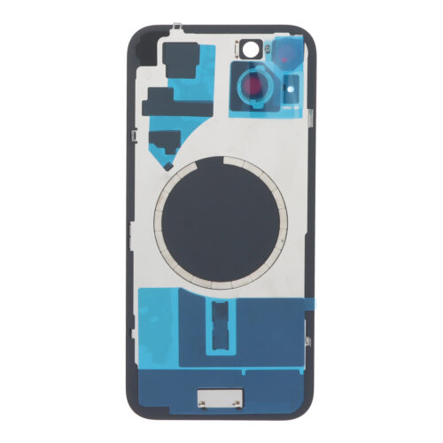 Battery Door + Back Camera Lens and Bezel with Magnetism Ring+Metal Plate for iPhone 15 Plus Pink OEM