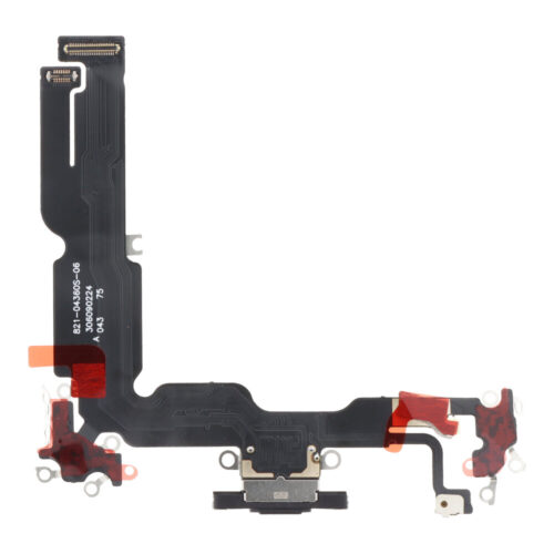 Charging Port Flex Cable for iPhone 15 Plus Black HQ