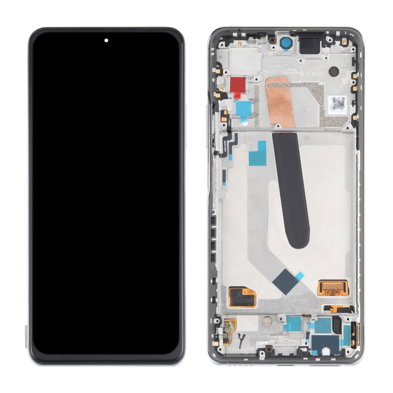 Screen Replacement With Frame for Xiaomi Redmi K40 Pro Silver OEM