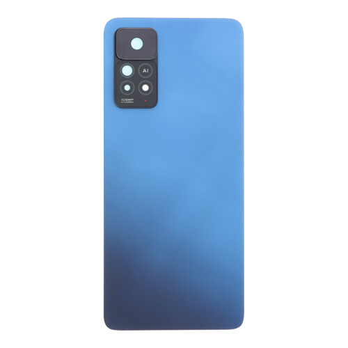 Battery Door + Battery Door Adhesive + Back Camera Lens and Bezel for Xiaomi Redmi Note 11 Pro 5G Blue Premium