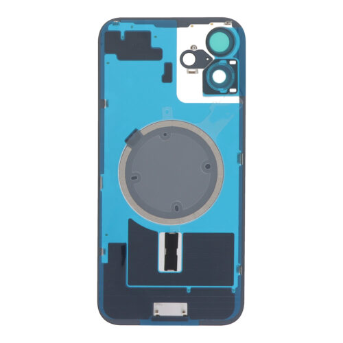 Battery Door + Back Camera Lens and Bezel with Magnetism Ring+Metal Plate for iPhone 16 Plus Black OEM