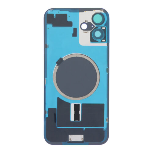 Battery Door + Back Camera Lens and Bezel with Magnetism Ring+Metal Plate for iPhone 16 Plus Ultramarine OEM