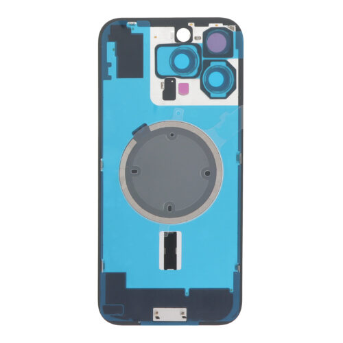 Battery Door + Back Camera Lens and Bezel with Magnetism Ring+Metal Plate for iPhone 16 Pro Max Black Titanium OEM