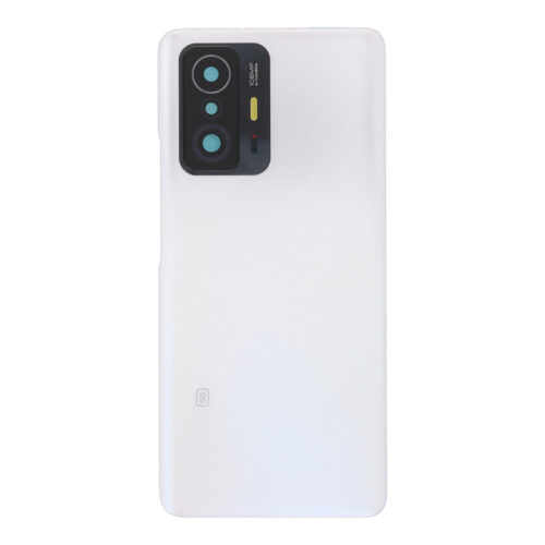 Battery Door + Battery Door Adhesive + Back Camera Lens and Bezel for Xiaomi 11T/11T Pro White Premium
