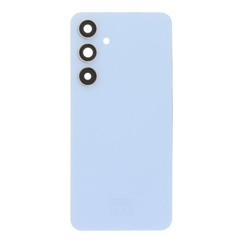 Battery Door + Battery Door Adhesive + Back Camera Lens and Bezel for Samsung Galaxy S24 FE Blue Premium