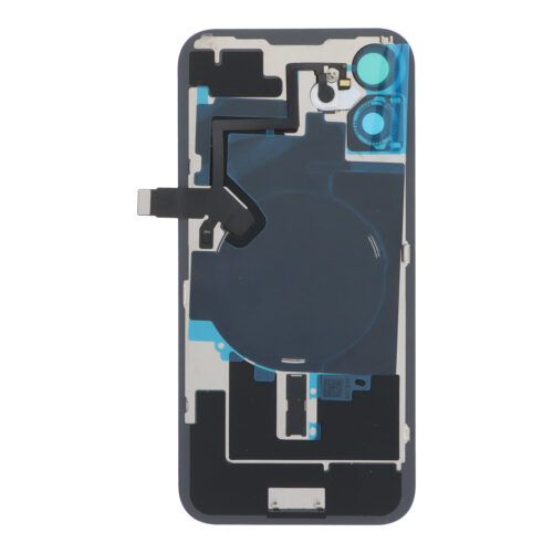 Battery Door + Back Camera Lens and Bezel with Magnetism Ring+Metal Plate+Wireless Charger Chip+Flash Light for iPhone 16 Plus Ultramarine OEM