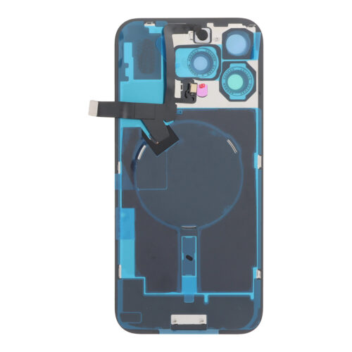 Battery Door + Back Camera Lens and Bezel with Magnetism Ring+Metal Plate+Wireless Charger Chip+Flash Light for iPhone 16 Pro Max Black Titanium OEM