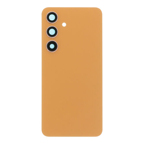 Battery Door + Battery Door Adhesive + Back Camera Lens and Bezel for Samsung Galaxy S24 Sandstone Orange without Logo HQ
