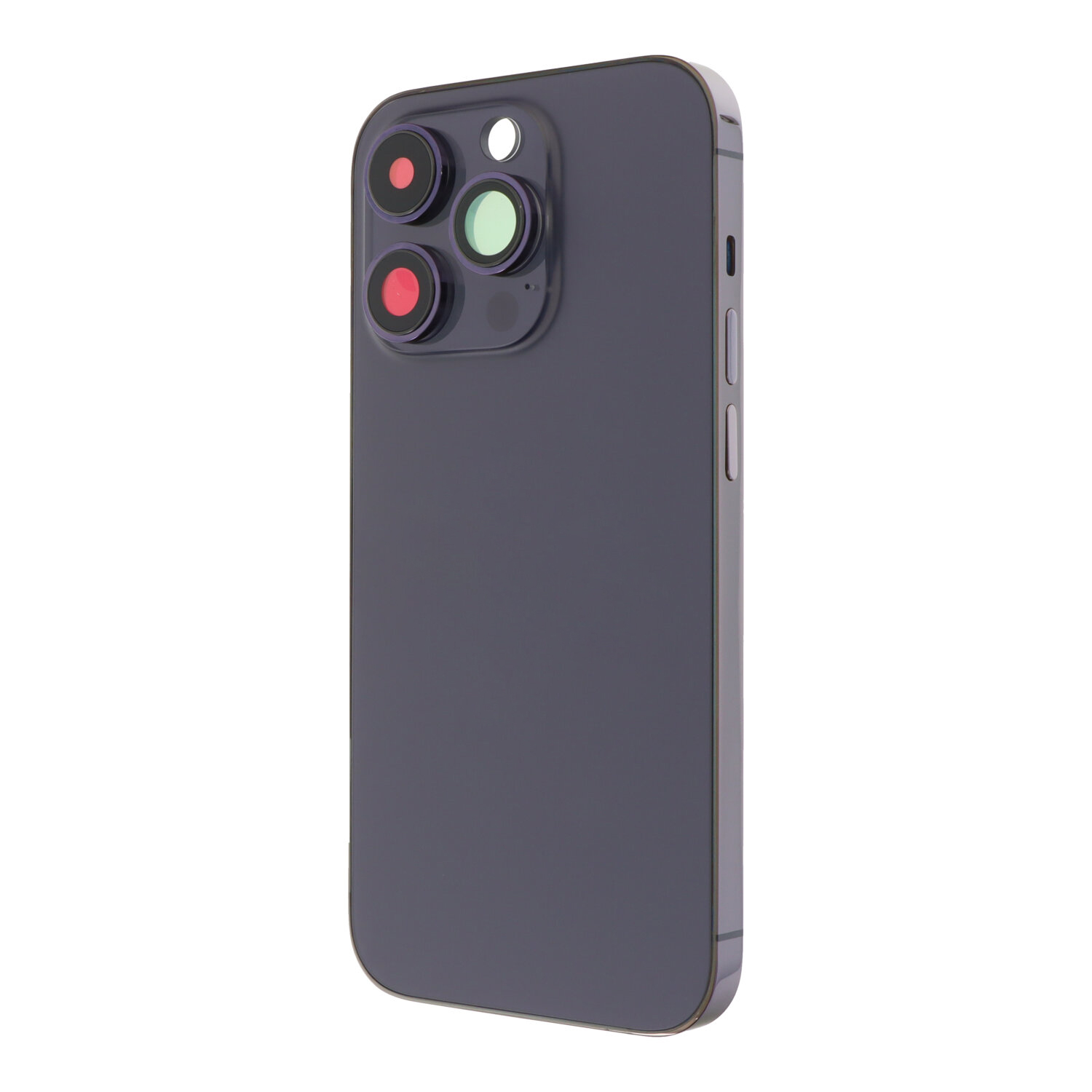 Middle Frame + Battery Door + Back Camera Lens and Bezel + Side Buttons with Magnetism Ring+Speaker Anti-Dust Mesh+Mic Anti-Dust Mesh+Side Rails+Eject Pin for iPhone 14 Pro A2650 USA Version Purple OEM