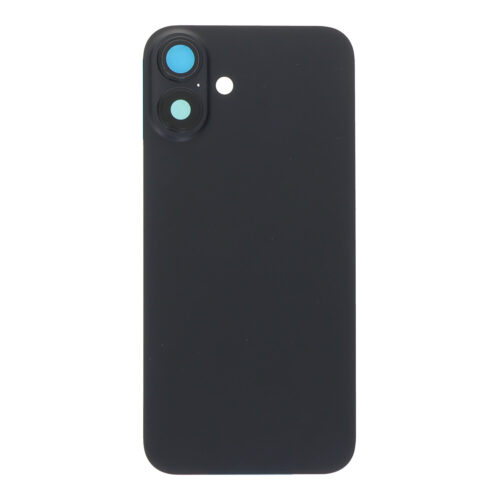 Battery Door + Back Camera Lens and Bezel with Magnetism Ring+Metal Plate for iPhone 16 Plus Black without Logo OEM