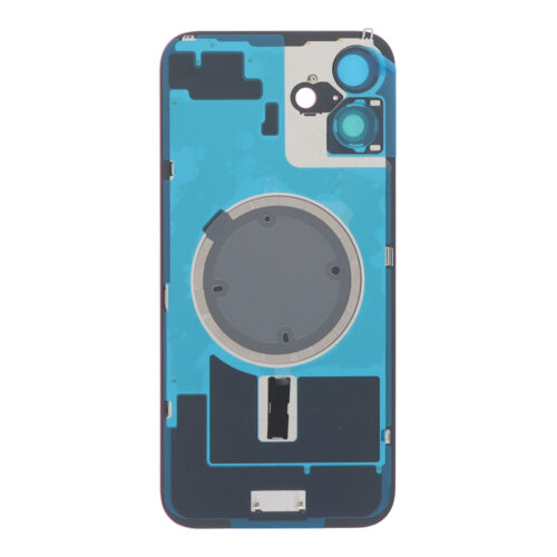 Battery Door + Back Camera Lens and Bezel with Magnetism Ring+Metal Plate for iPhone 16 Plus Pink without Logo OEM