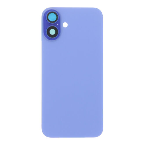 Battery Door + Back Camera Lens and Bezel with Magnetism Ring+Metal Plate for iPhone 16 Plus Ultramarine without Logo OEM