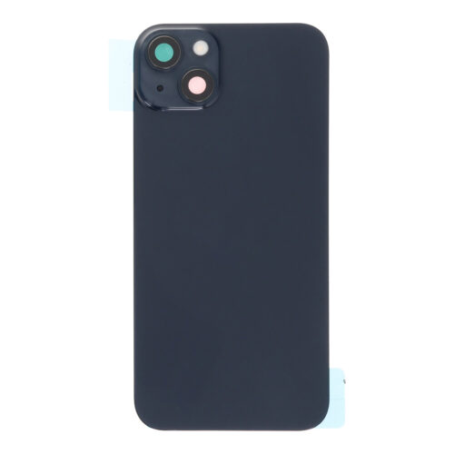 Battery Door + Back Camera Lens and Bezel with Magnetism Ring+Metal Plate+Wireless Charger Chip+Flash Light for iPhone 14 Plus Black without Logo OEM