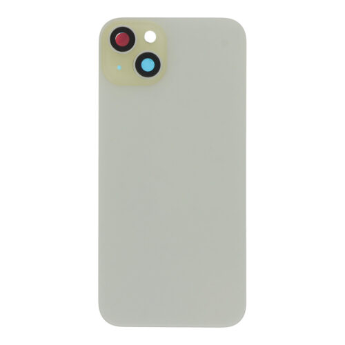 Battery Door + Back Camera Lens and Bezel with Magnetism Ring+Metal Plate for iPhone 15 Plus Yellow without Logo OEM