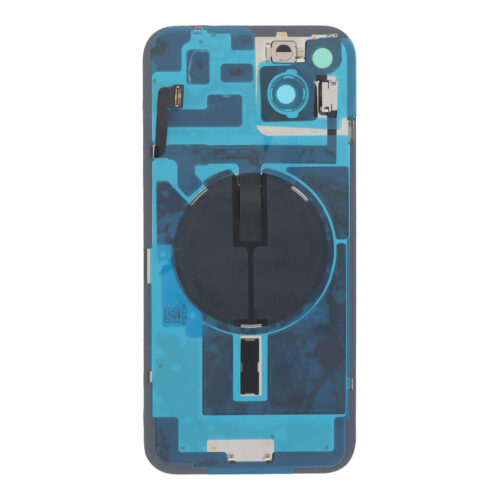 Battery Door + Back Camera Lens and Bezel with Magnetism Ring+Metal Plate+Wireless Charger Chip+Flash Light for iPhone 14 Plus White without Logo OEM