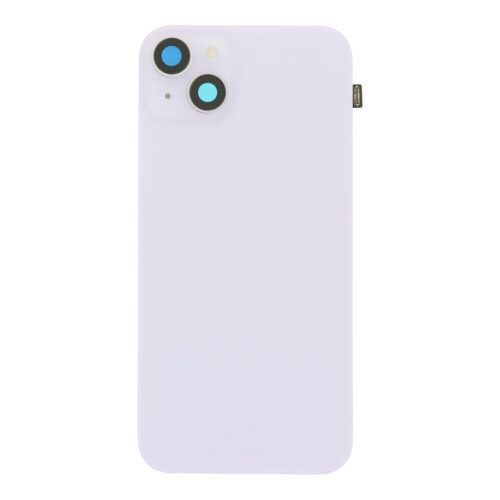 Battery Door + Back Camera Lens and Bezel with Magnetism Ring+Metal Plate+Wireless Charger Chip+Flash Light for iPhone 14 Plus Purple without Logo OEM