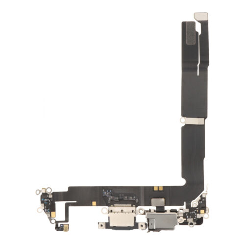 Charging Port Flex Cable with Charging Port Module for iPhone 16 Plus Black Pulled