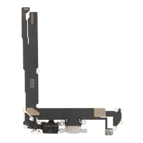 Charging Port Flex Cable with Charging Port Module for iPhone 16 Plus White Pulled