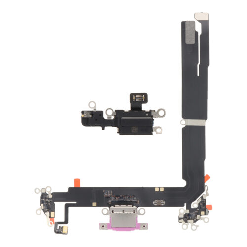 Charging Port Flex Cable with Charging Port Module for iPhone 16 Plus Pink Pulled