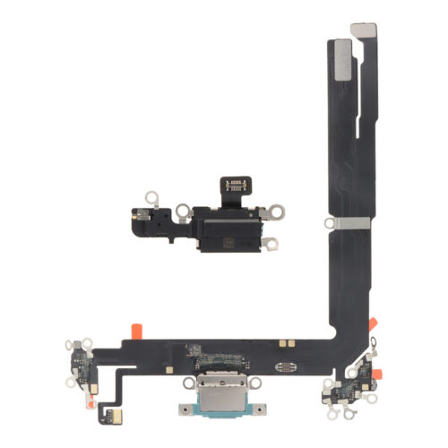 Charging Port Flex Cable with Charging Port Module for iPhone 16 Plus Teal Pulled