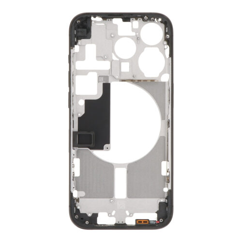 Middle Frame with Power&Volume Button+Side Rails+Card Tray+Speaker Anti-Dust Mesh for iPhone 15 Pro A3102 European Version Black Titanium OEM