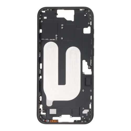 Middle Frame with Power&Volume Button+Side Rails+Card Tray+Speaker Anti-Dust Mesh for iPhone 16 Plus European Version Black OEM