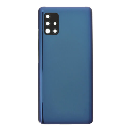 Battery Door + Battery Door Adhesive + Back Camera Lens and Bezel for Samsung Galaxy A51 5G UW Blue Premium