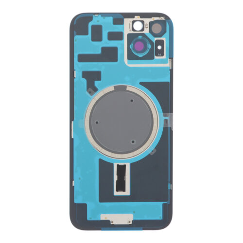 Battery Door + Back Camera Lens and Bezel with Magnetism Ring+Metal Plate for iPhone 14 Plus Blue OEM