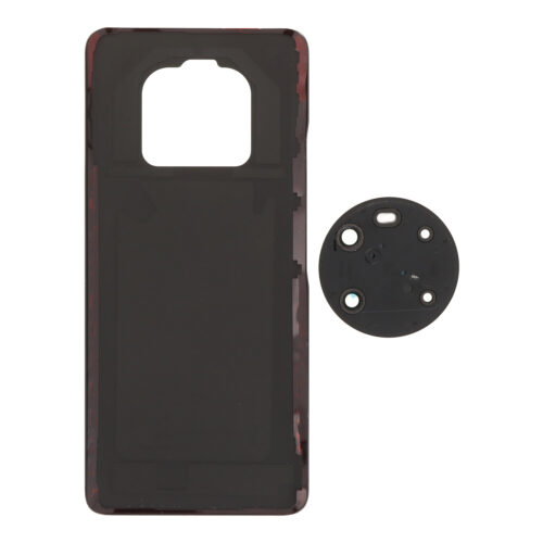 Battery Door + Battery Door Adhesive + Back Camera Lens and Bezel for Honor X9 Black Premium