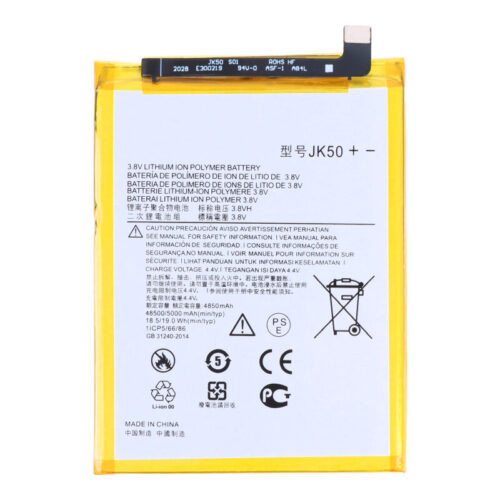 JK50 5000mAh Battery + Battery Adhesive for Motorola One Power/P30 Note/Moto G7 Power/Moto G8 Power Lite/Moto G9 Play/Moto G10/Moto G30... OEM without Logo