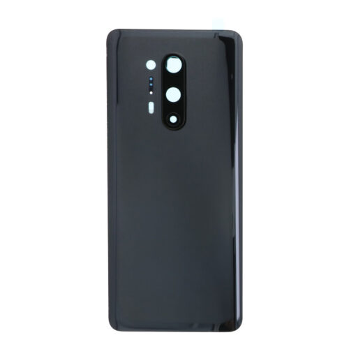 Battery Door + Battery Door Adhesive + Back Camera Lens and Bezel for OnePlus 8 Pro Black OEM