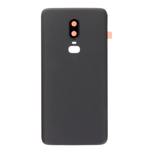 Battery Door + Battery Door Adhesive + Back Camera Lens and Bezel for OnePlus 6 Matte Black OEM
