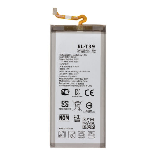 BL-T39 3000mAh Battery + Battery Adhesive for LG Q7/X4+/V30s ThinQ/K40/G7 One/K30 2019... OEM without Logo